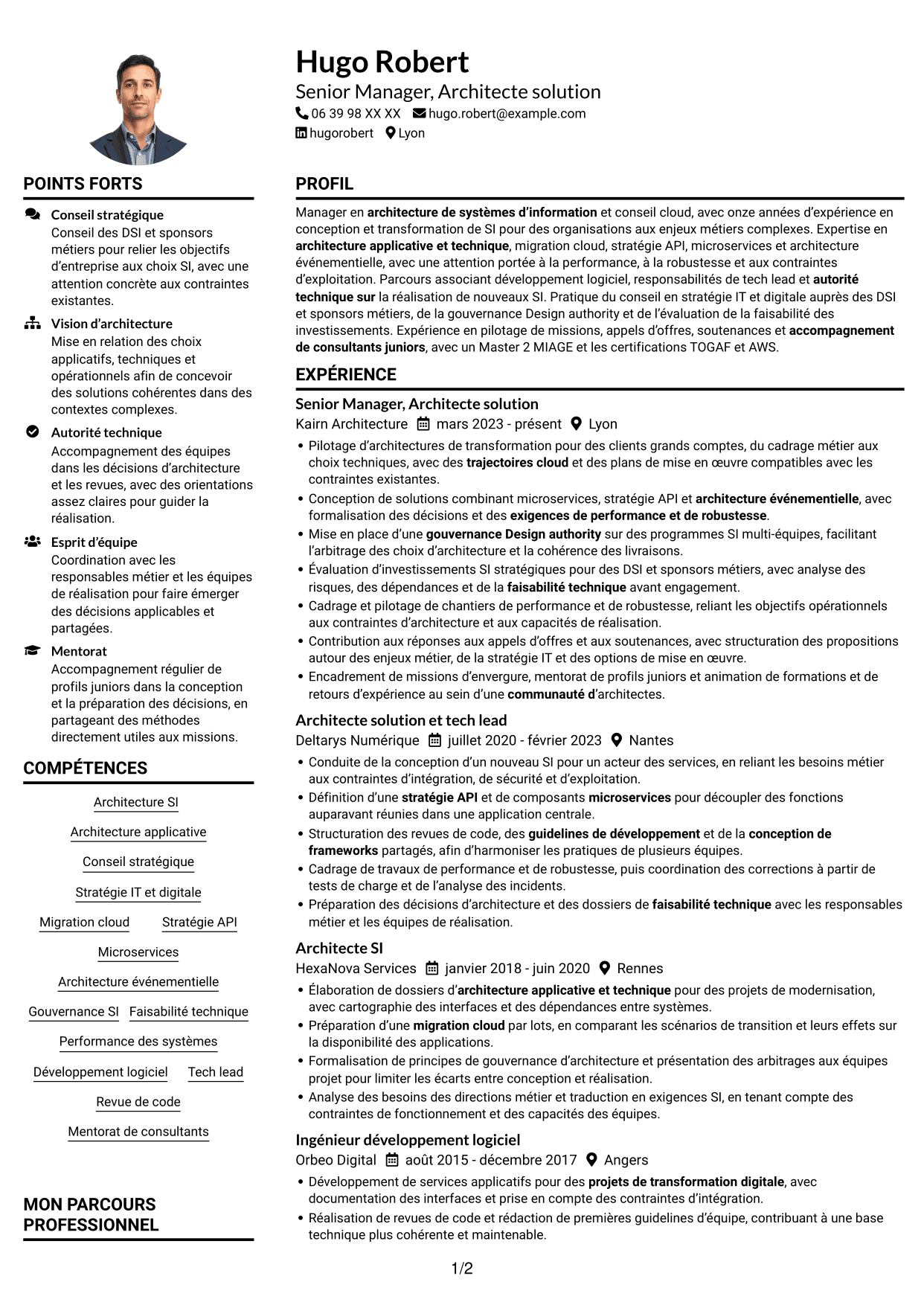 Exemple de CV — page 1