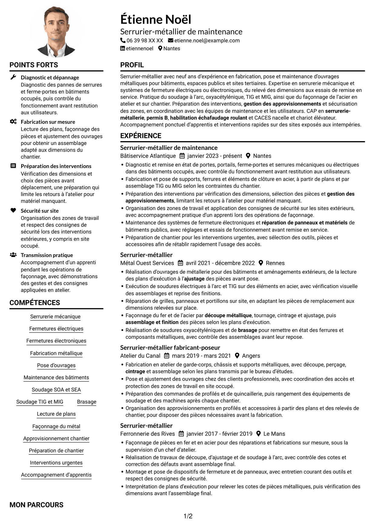 Exemple de CV — page 1