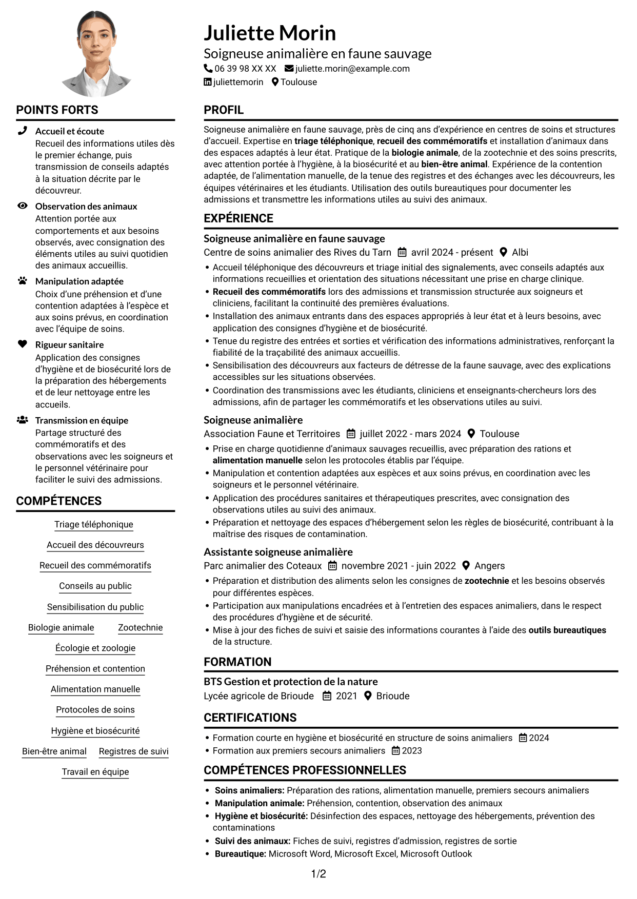 Exemple de CV — page 1