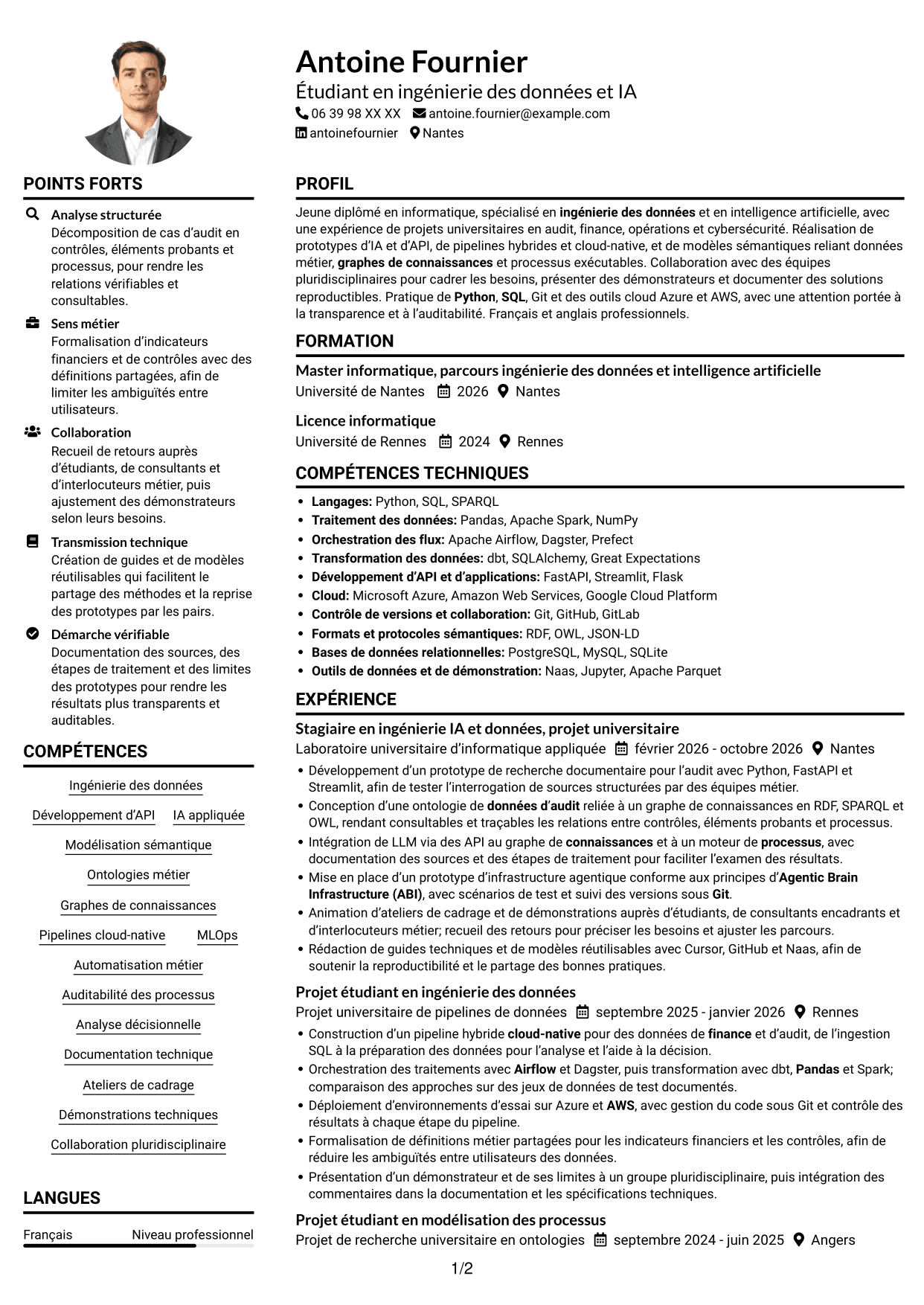 Exemple de CV — page 1