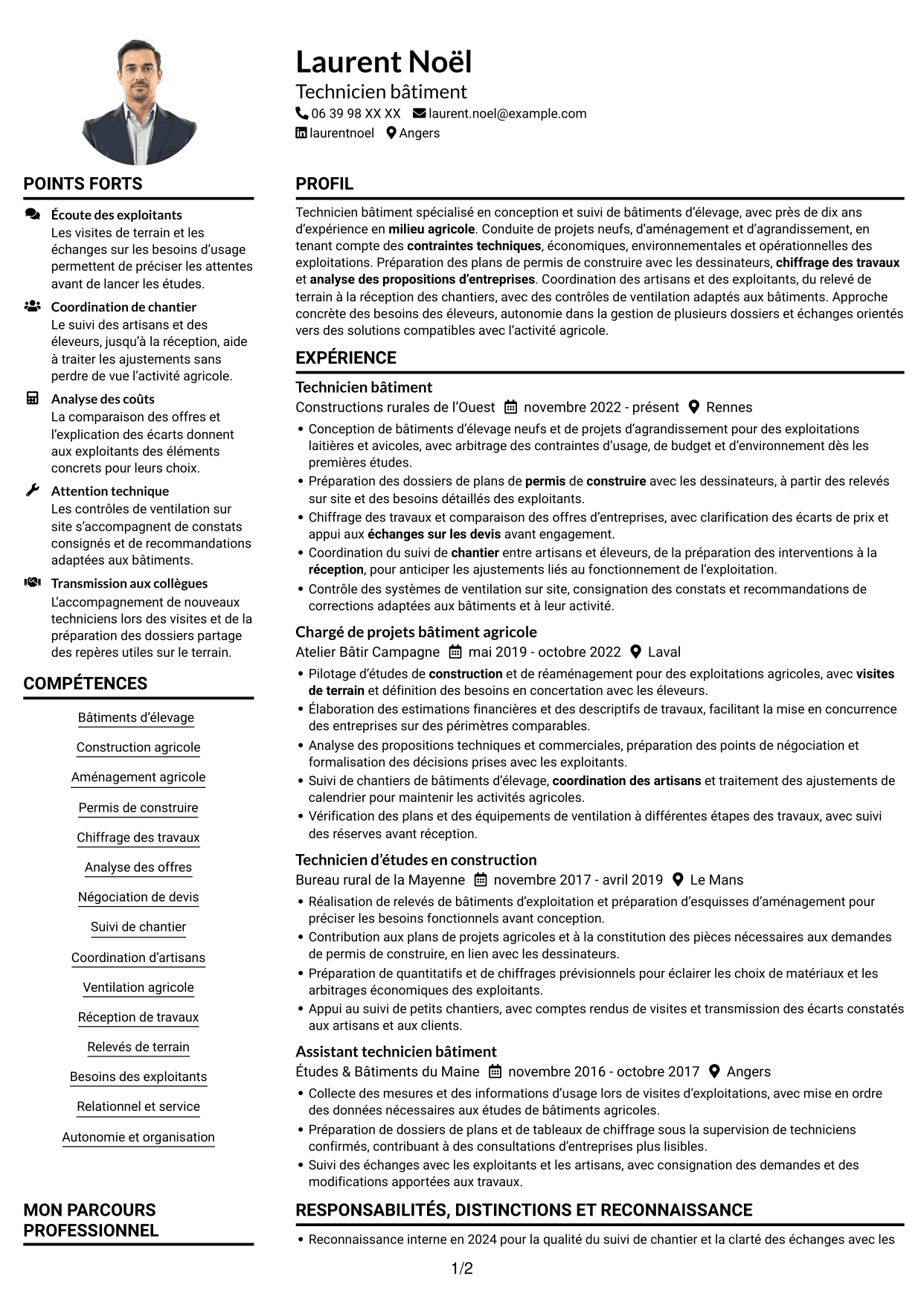 Exemple de CV — page 1