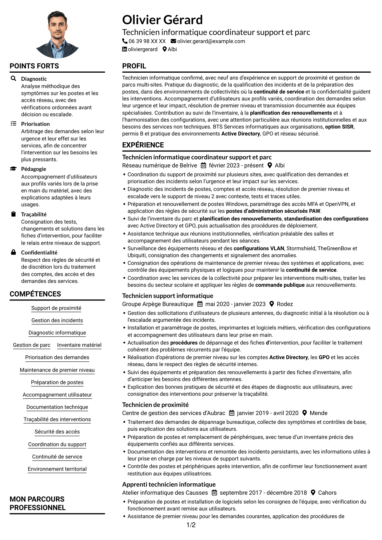 Exemple de CV — page 1
