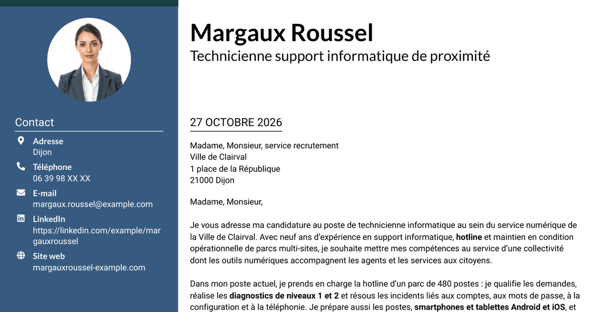 7 modèles de lettre de motivation pour Technicien informatique - Support hotline, avec exemples
