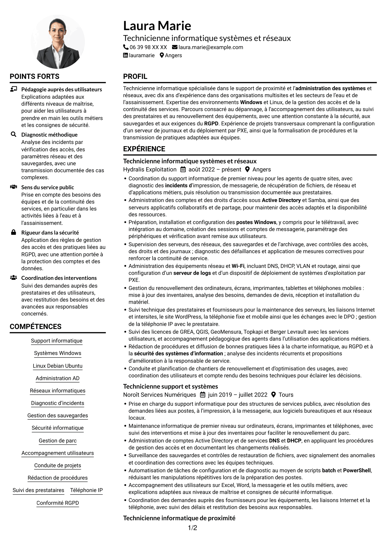 Exemple de CV — page 1
