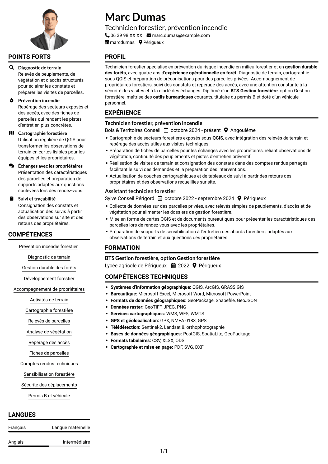 Exemple de CV — page 1