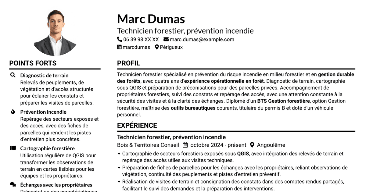 7 modèles de CV pour Technicien(ne) Incendie, avec exemples