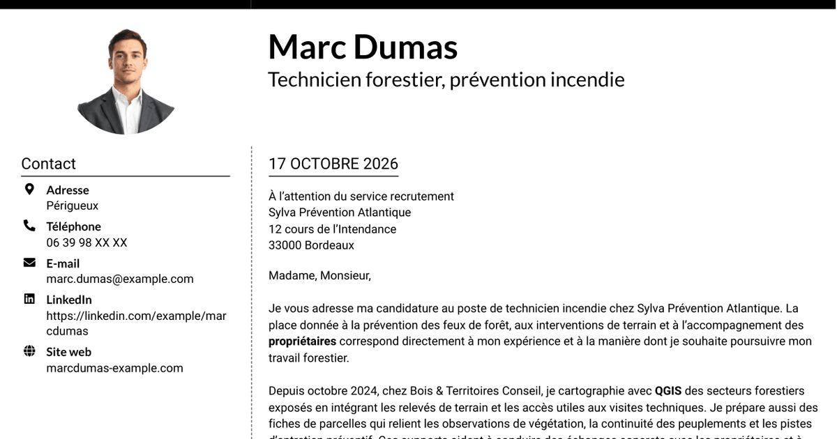 7 modèles de lettre de motivation pour Technicien(ne) Incendie, avec exemples