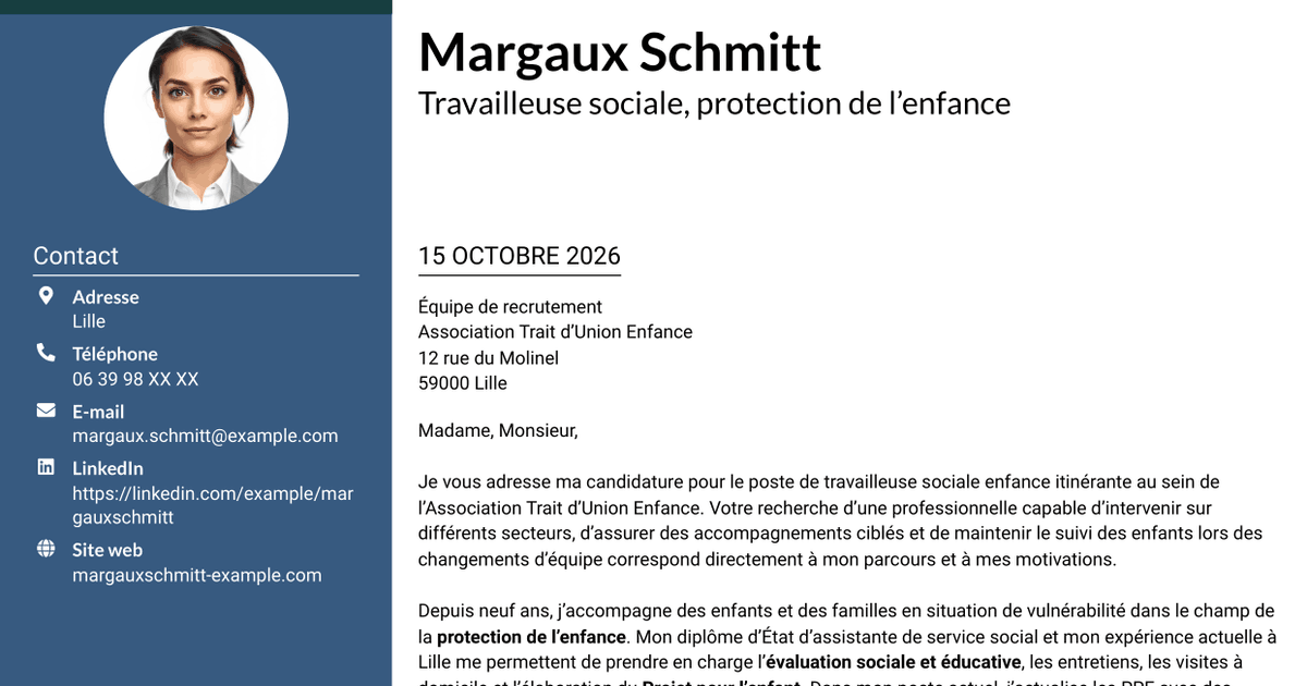 7 modèles de lettre de motivation pour Travailleur social enfance itinérant, avec exemples