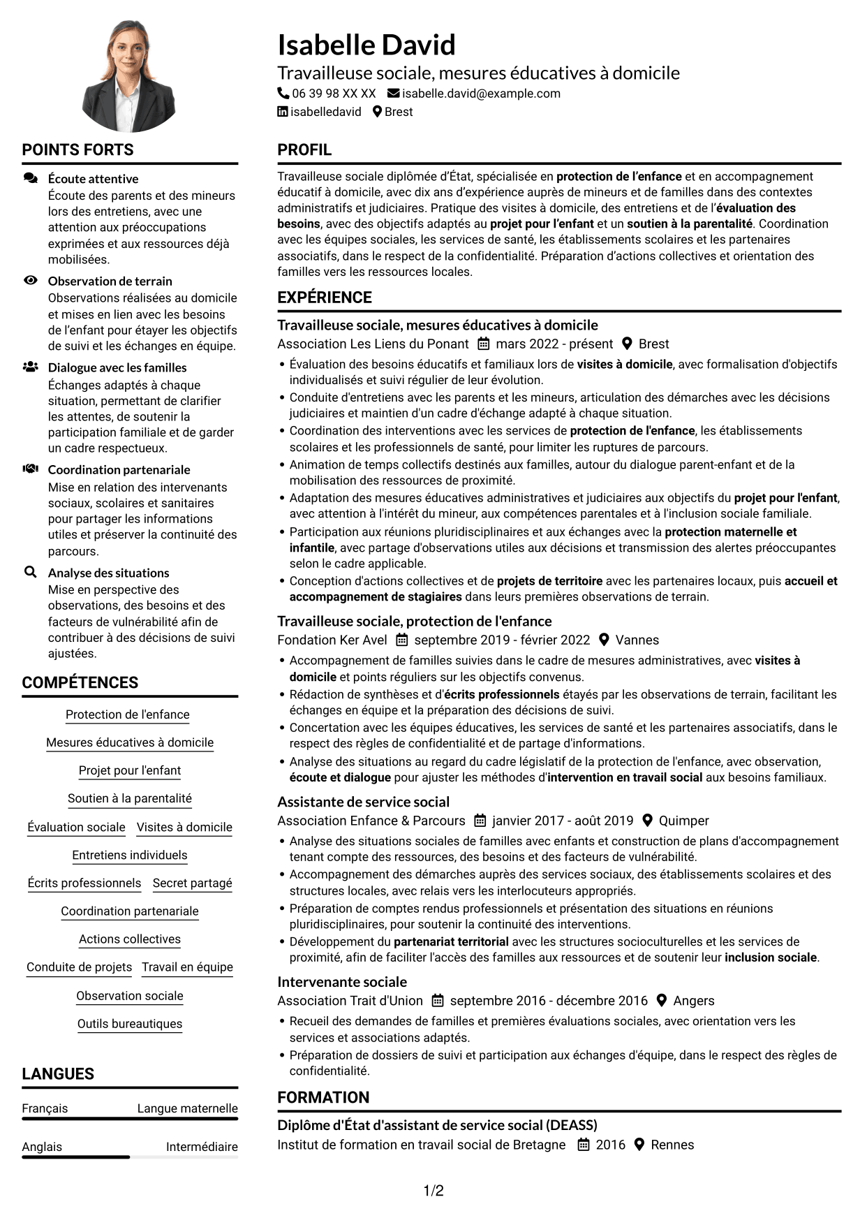 Exemple de CV — page 1