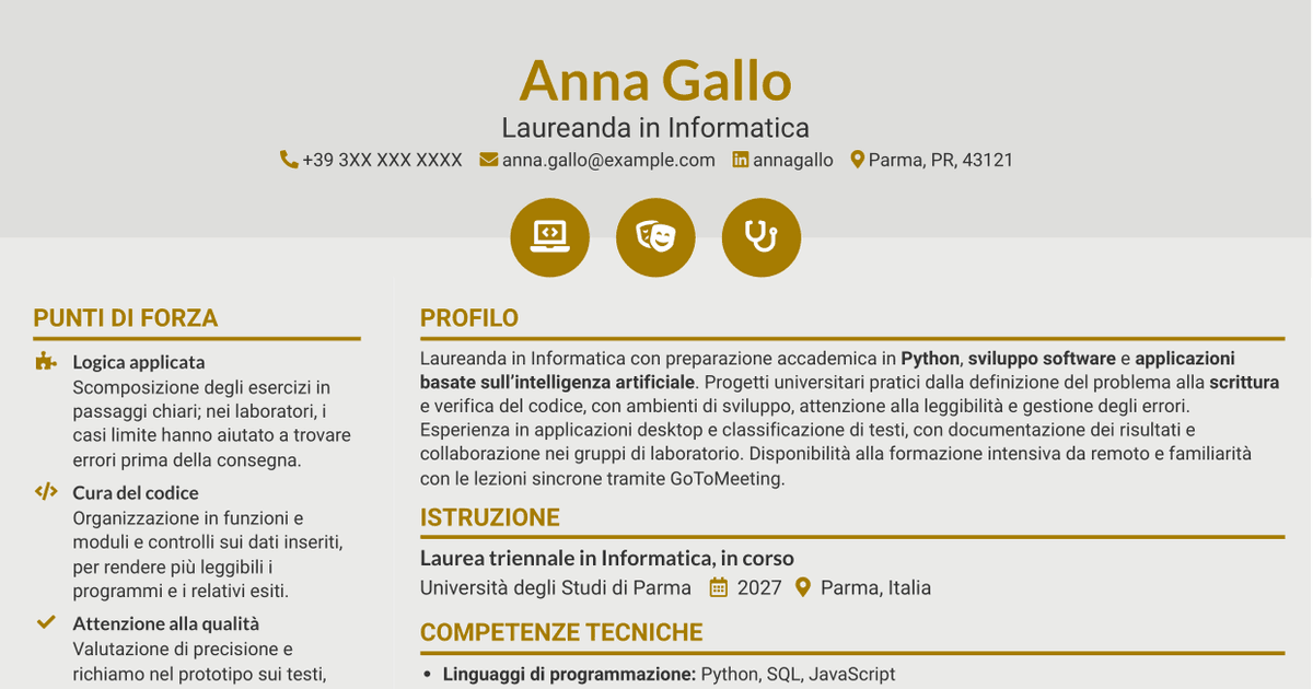 7 modelli di CV per Corso introduttivo di Python - Applicazioni basate sull'intelligenza artificiale, con esempi