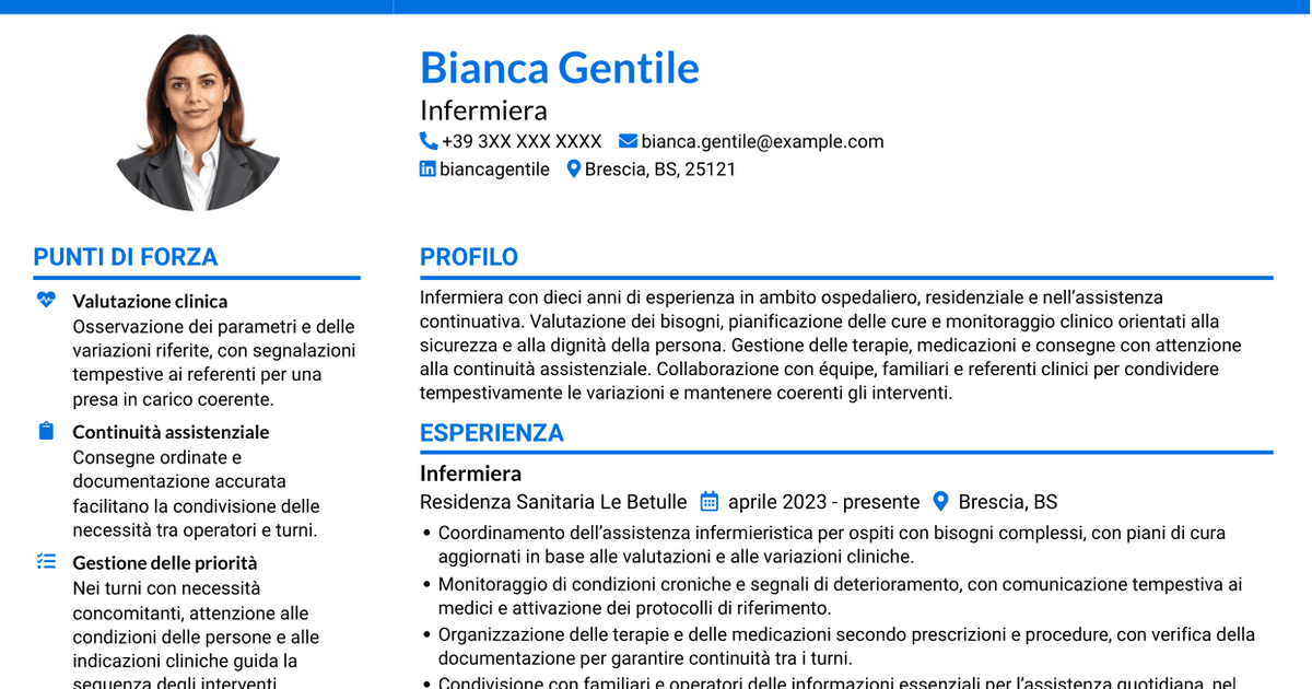 7 modelli di CV per Infermiere, con esempi