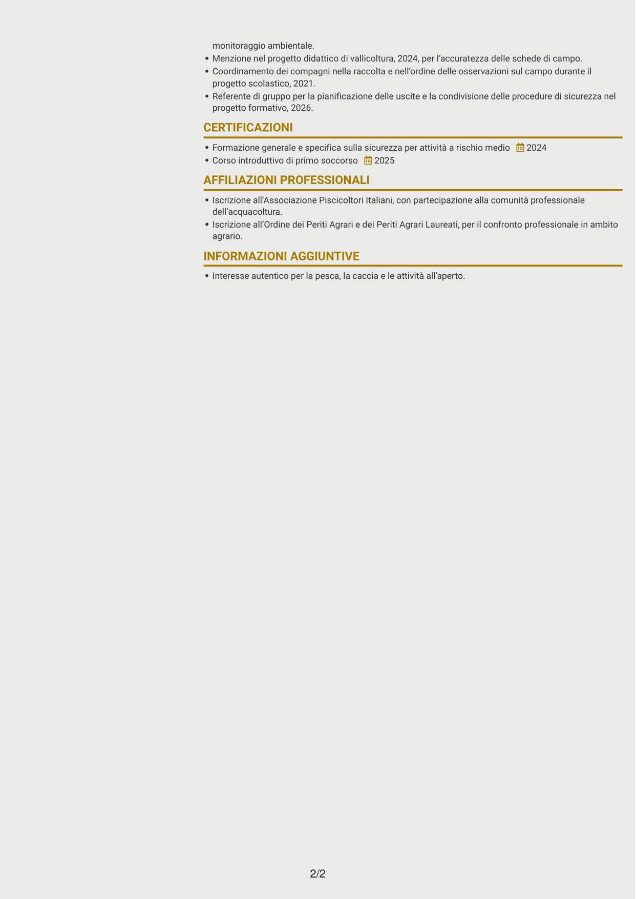 CV Dinamico (formato a due colonne con icone): Vice capo valle - Itticoltura lagunare, pagina 2